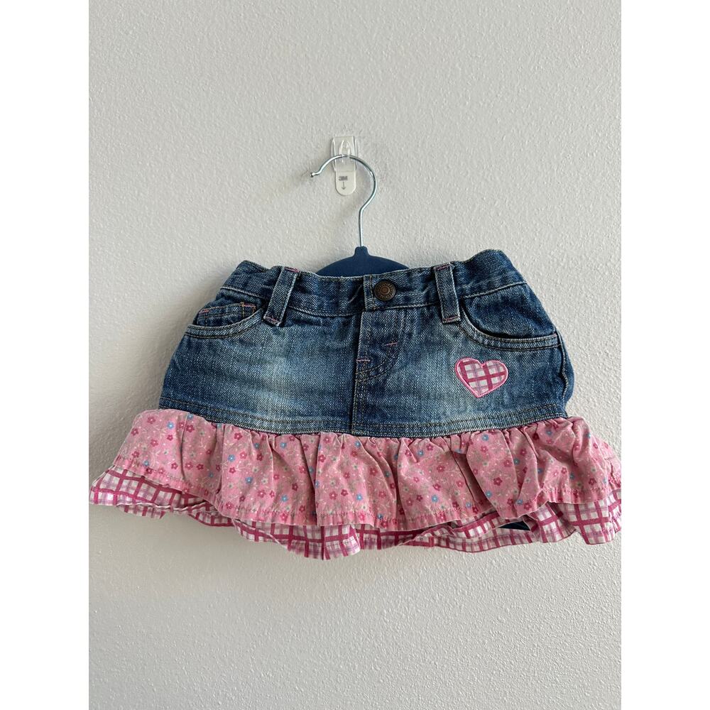 Vintage 90's Levi's Baby Girl Denim Skirt Skort 24M